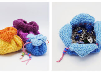 Petal Pouches Free Knitting Pattern