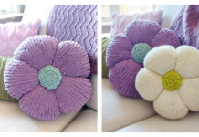 Plush Flower Pillow Free Knitting Pattern