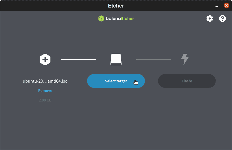 Etcher Select Target