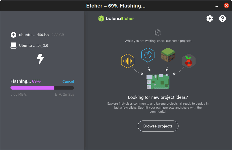 Etcher Burning ISO