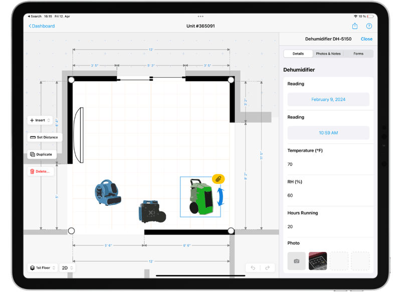 Custom attributes drying equipment readings