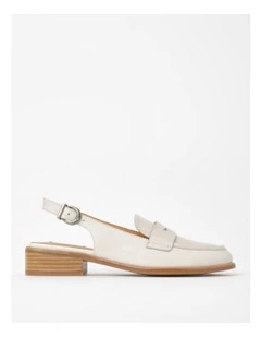 Luna Flat Shoes in Vanilla Leather