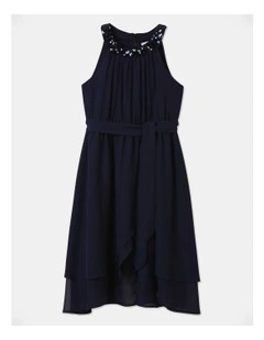 Cleo Halter Dress in Navy