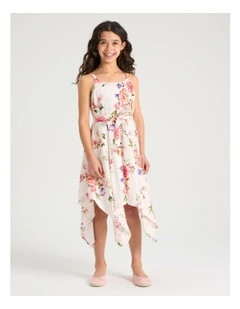 Audrey Floral Handkerchief Dress in Vanilla