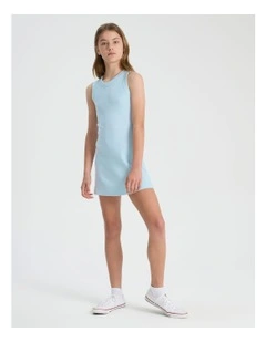 Rib Tank Dress in Light Blue