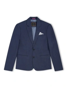 The Palermo Herringbone Blazer (8-14 years) in Dark Navy