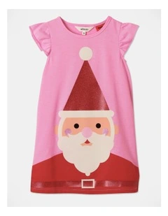 Christmas Santa Nightie in Light Pink