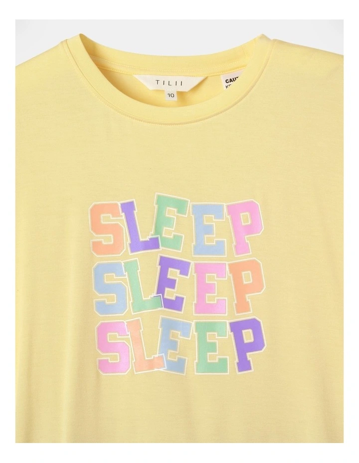 Sleep Relaxed Bamboo Short Sleeve Pyjama Set in Light Yellow image 2