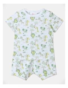 Safari Rib Pyjama Set in White