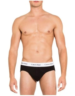 Cotton Stretch Brief 3 Pack in Black