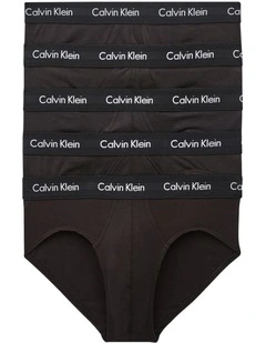 Cotton Stretch Briefs 5 Pack in Black