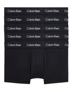 Cotton Stretch Low Rise Trunks 5 Pack in Black