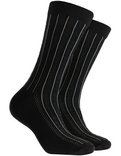 Classic Super Fine Cotton Crew Socks in Black