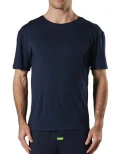 Men's Soft Bamboo Crew Neck Sleep Tee in Navy