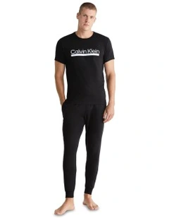 Chill Tee and Jogger Sleep Set in Black