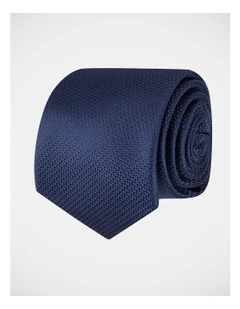 Textured Poly Tie Navy