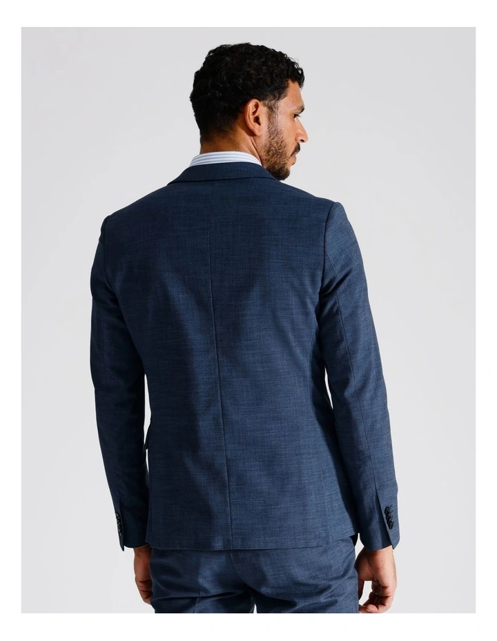 Slim Sharkskin Suit Jacket in Blue image 6