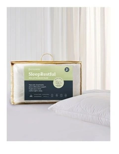 Sleep Restful Quilted Wool Pillow Twin Pack in White