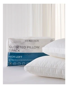 Gusseted Pillow 2 Pack in White