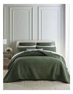 Aubrey Hand Quilted Coverlet in Fern Green