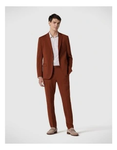 Wool Blend Soft Tailored Jacket in Terracotta