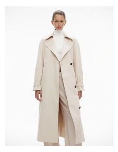 Double-breasted Trench Coat in Stone