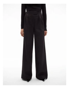 Waisted Pleat Trouser in Black