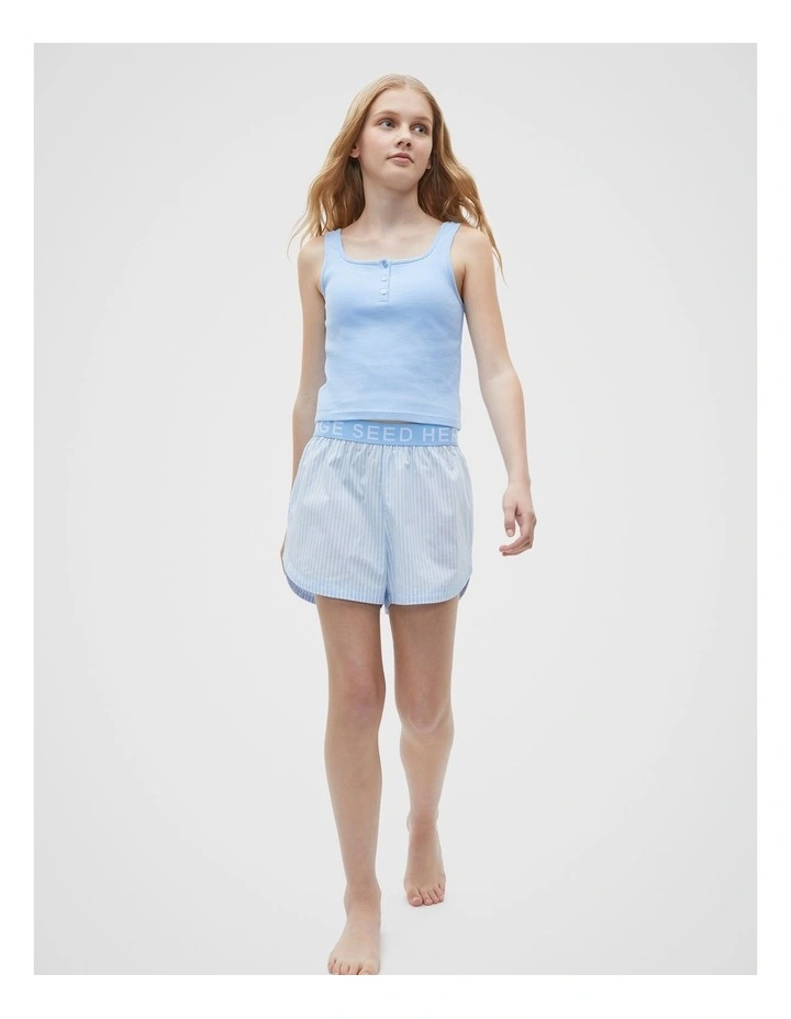 Henley Rib Pyjama in Sky Blue image 1