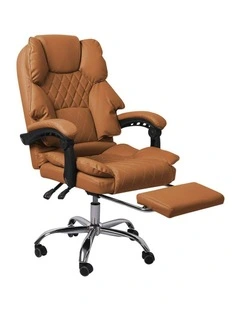 Office Chair with Footrest in Brown