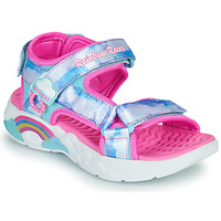 Schoenen Meisjes Outdoorsandalen Skechers RAINBOW RACER Zilver / Roze