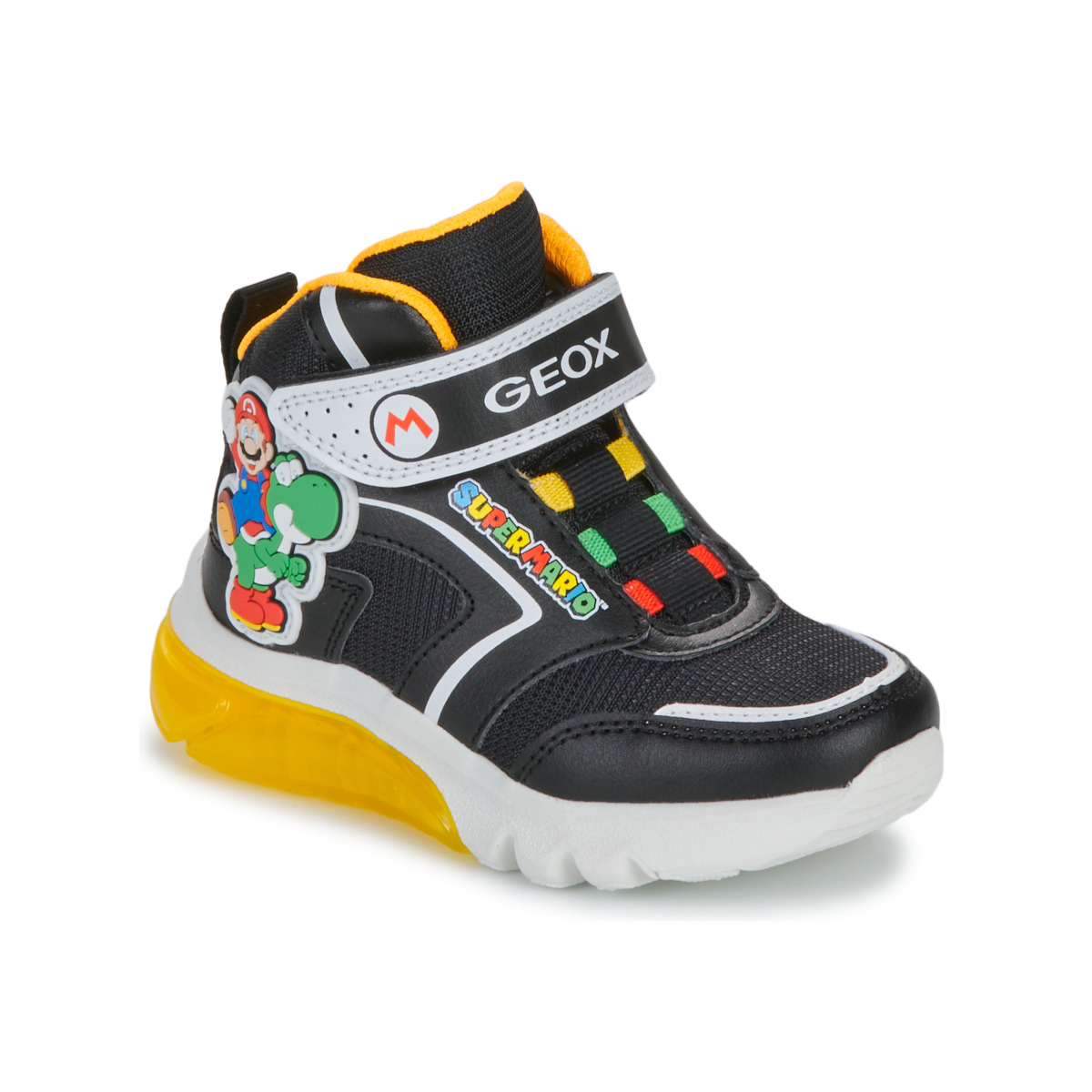 Schoenen Jongens Hoge sneakers Geox J CIBERDRON BOY Zwart / Geel