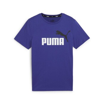 Textiel Jongens T-shirts korte mouwen Puma ESS+ 2 COL LOGO TEE Violet