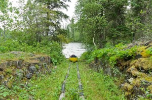 Jump rapids skid portage