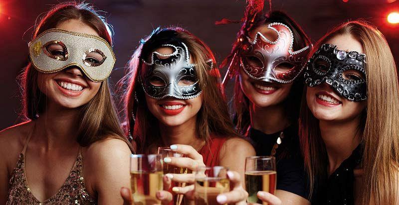 girls on a masquerade party