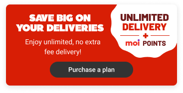 Save big on your deliveries unlimited delivery moi points Enjoy unlimited, no extra fee delivery! Purchase a plan