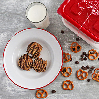 Biscuits aux bretzels, au chocolat et au beurre d’arachides sans cuisson