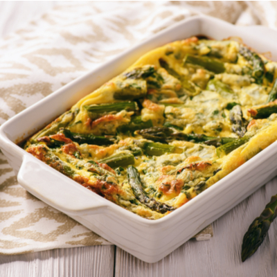 Asparagus, Shrimp and Goat Cheese Frittata