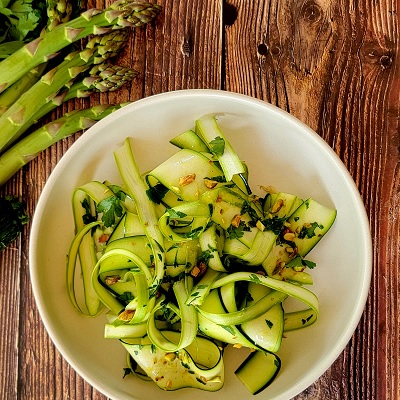 Zucchini and Asparagus Ribbon Salad