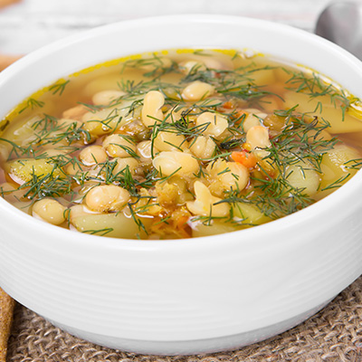 Soupe repas aux haricots blancs