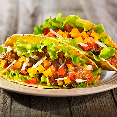 Tacos au bœuf et aux légumes