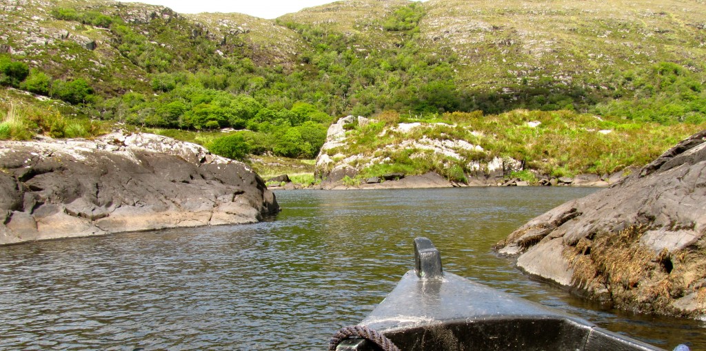 The only channel out of the lake is through Coleman's Eye, a gap in the rocks about twelve feet wide.