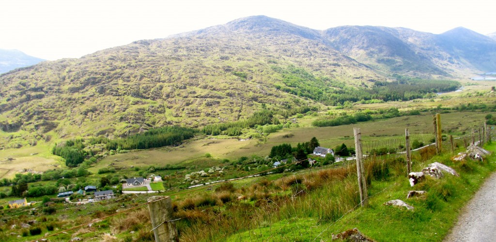 At the top of the gap, looking down the other side into Black Valley. One of the most remote places in Ireland, with about thirty families living there. They just got electricity there in 1976.