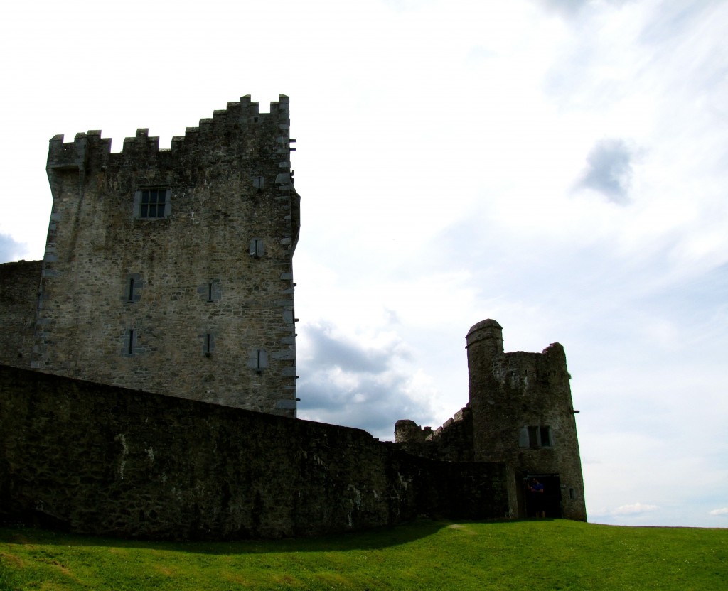 Ross Castle is a 14th century castle. Ross is the Irish word for promontory, so this is the castle on the promontory.