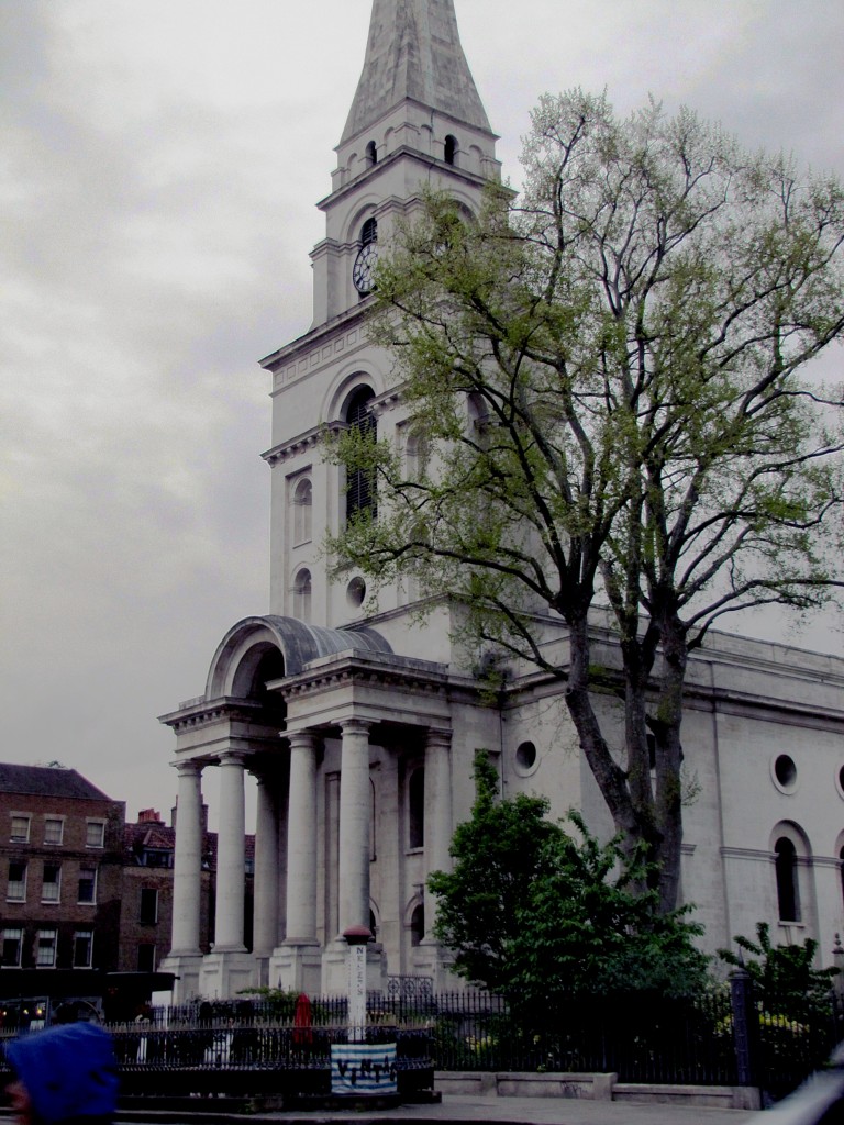 Christchurch Spitalfields, where many homeless people of the district, would spend the days sleeping in the graveyard., At night, the graveyard was closed, and the unfortunates would have to walk the streets, because the police wouldn't let them sleep there.