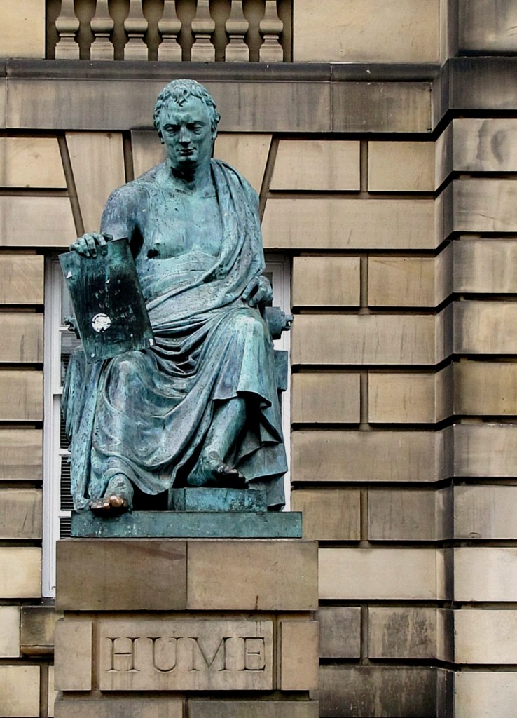 The statue of David Hume in the High Street. He would be very cold in that toga. I wondered about his shiny toe, and found out that it's traditional to touch his toe for wisdom, and that keeps the verdigris from settling - it keeps getting rubbed clean. Yeah, I touched the toe.