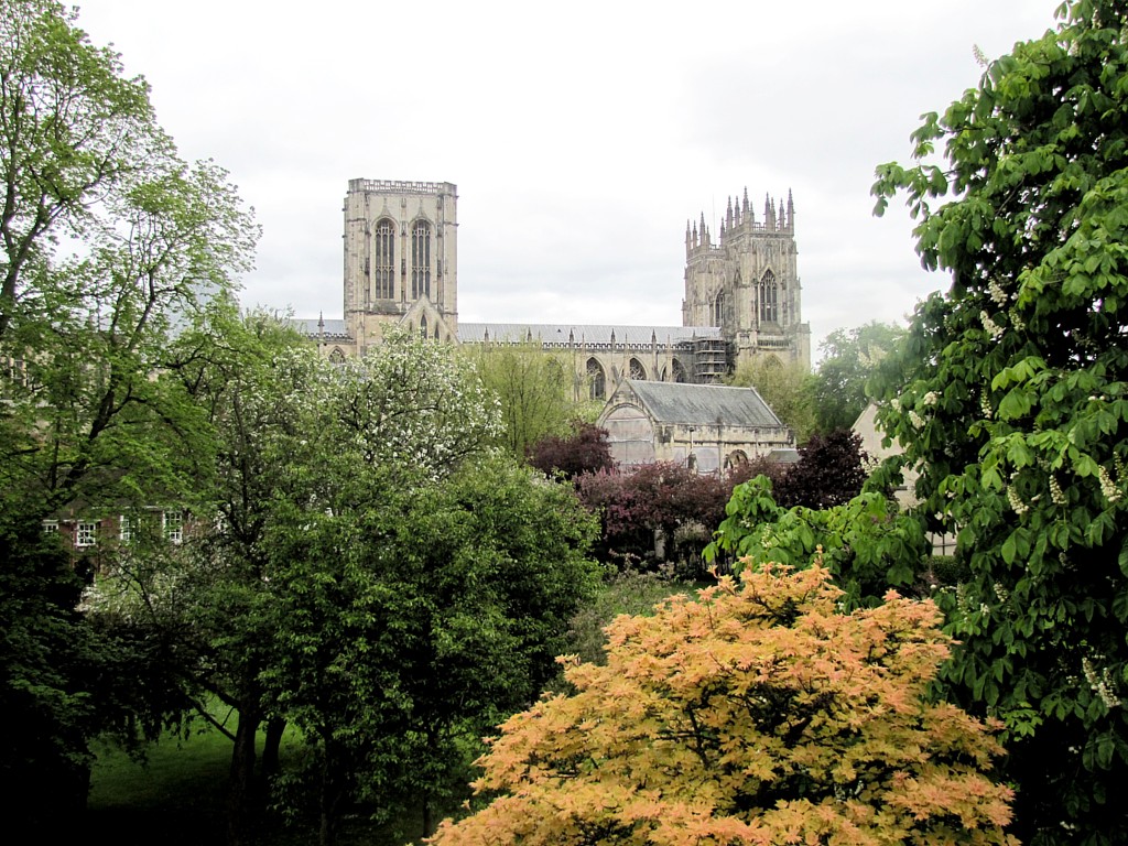 The Minster dominates the view, when the trees aren't in the way. By civil ordinance, no building can be as tall as two-thirds the height of the Minster. 