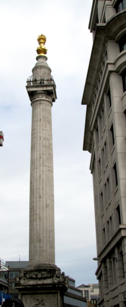 Just over the bridge is the Monument, commemorating the Great Fire of London in 1666. Apparently, 80% of the buildings in the City of London were destroyed. There are 311 steps in the Monument, and you get a certificate of accomplishment if you climb all the way to the top. I guess I'll never know for sure.