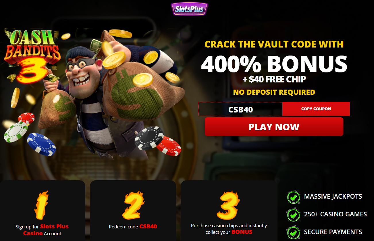 400% WELCOME BONUS + $40 FREE CHIP