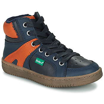 Schuhe Jungen Sneaker High Kickers Lowell Marineblau / Orange