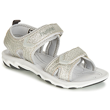 Schuhe Kinder Sportliche Sandalen hummel SANDAL GLITTER JR Silbrig